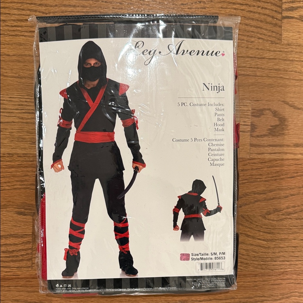 Leg Avenue Mens Ninja Costume - Black and Red